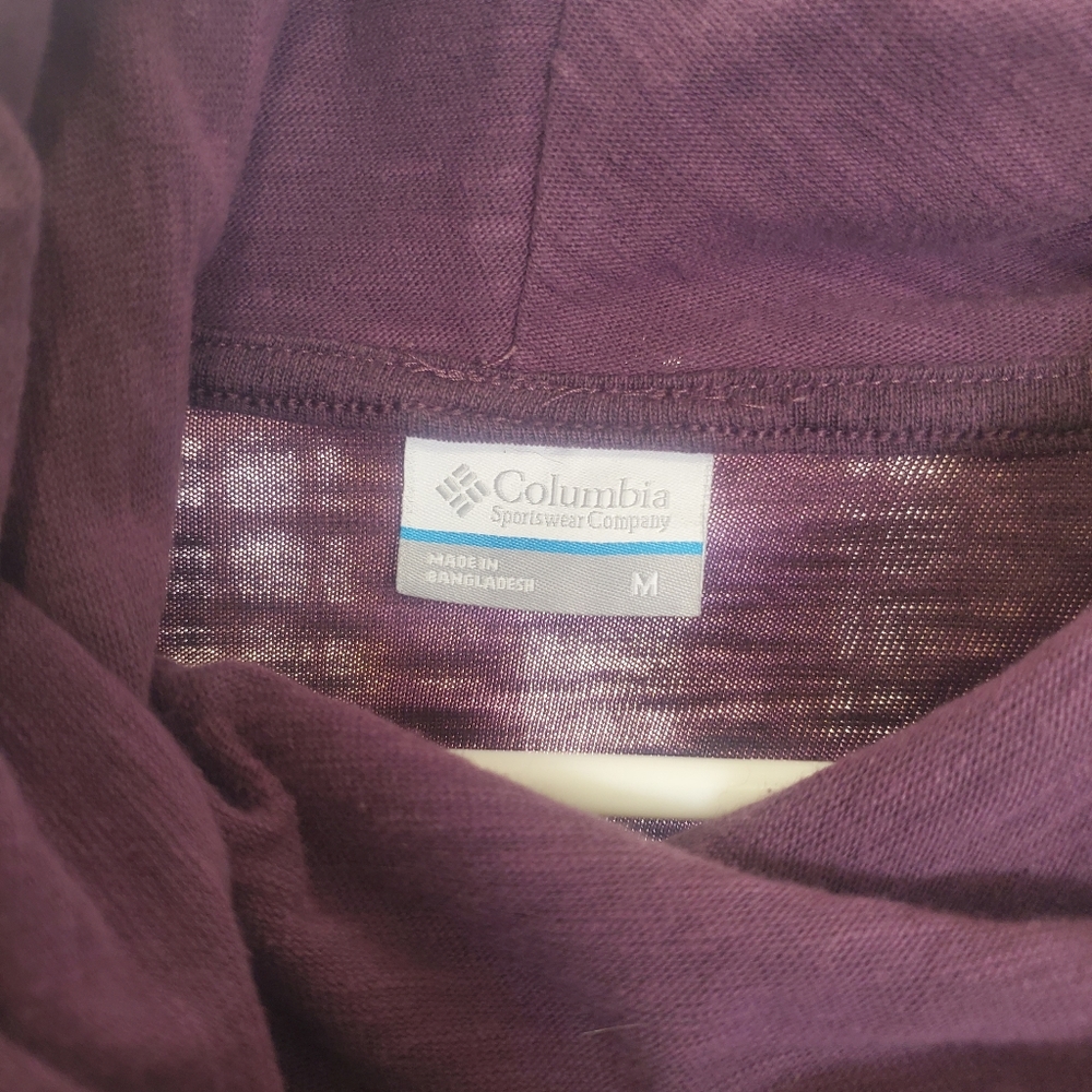 Colombia purple long sleeve turtle neck shirt.